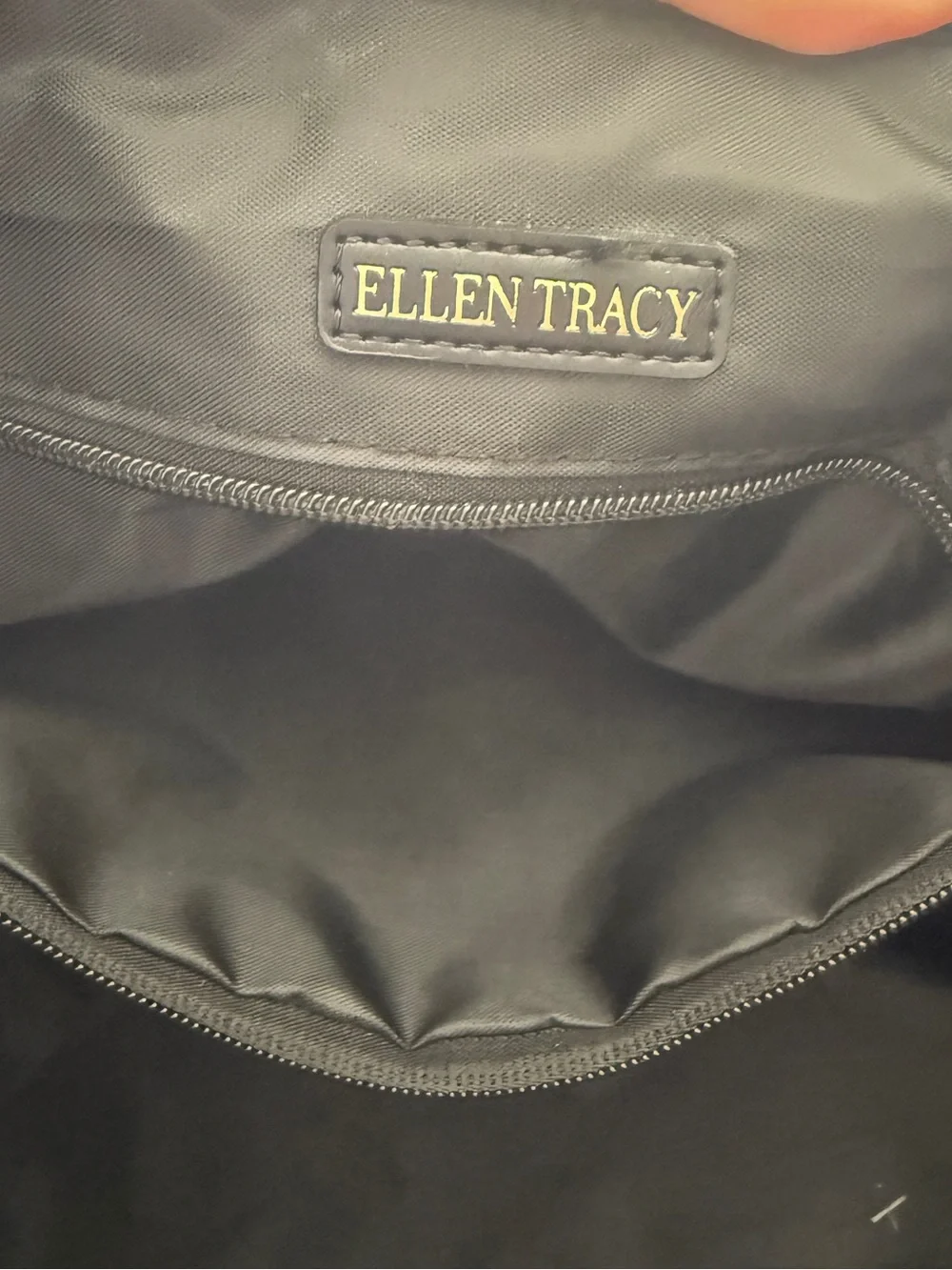 Ellen Tracy Black Textured Leather Duffel Bag 20inch